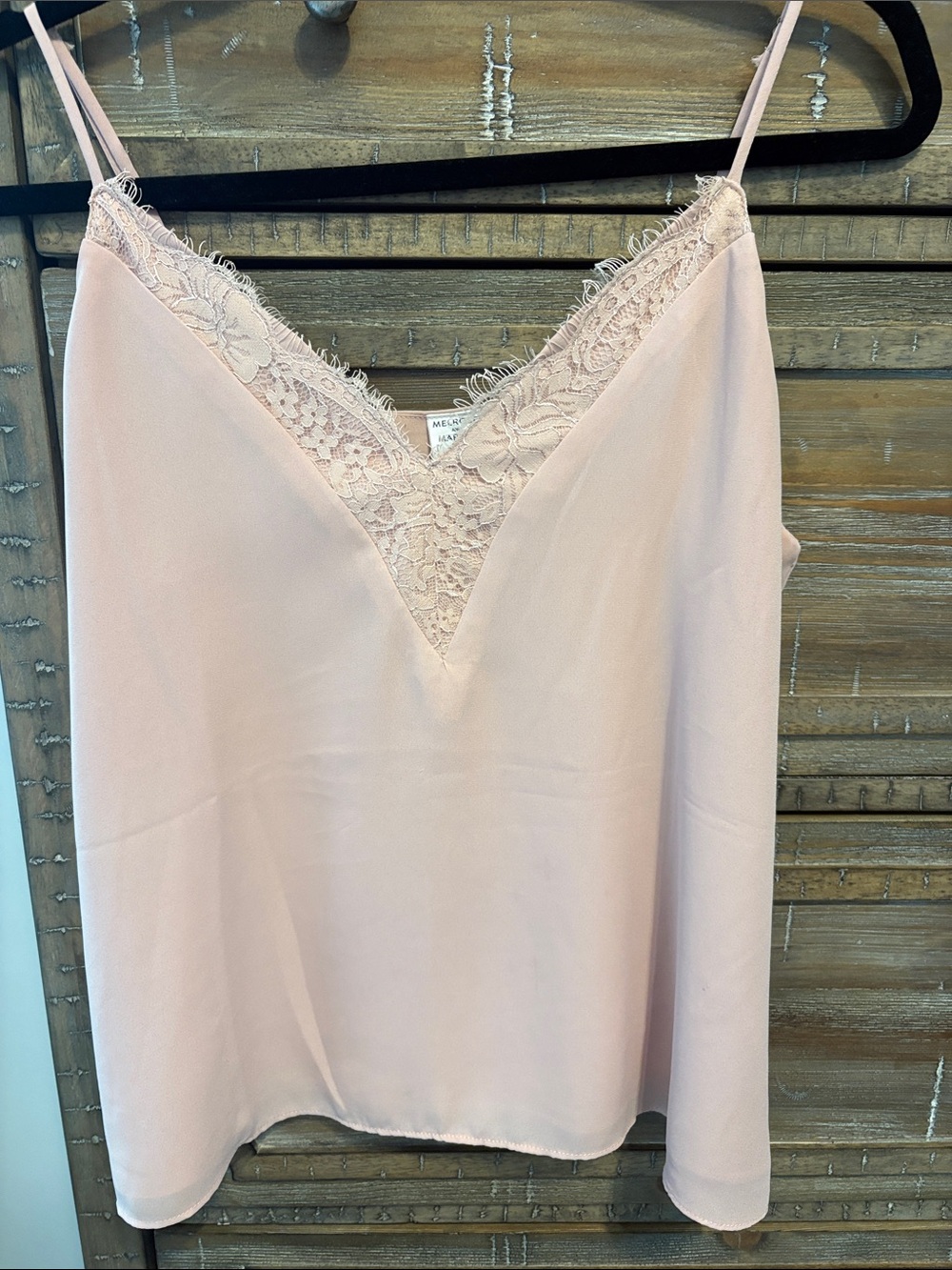 Melrose and Market Blush Pink Lace-Trim Satin Camisole